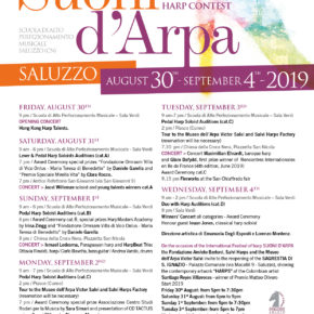 SUONI D’ARPA 2019: grande partecipazione! General timetable